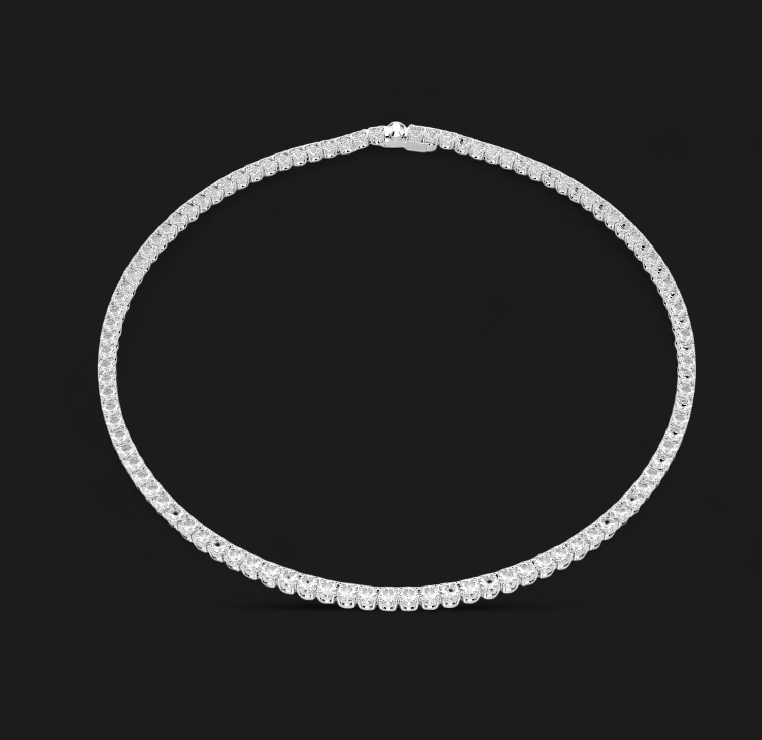 Matrix Tennis Necklace, Round Cut (Size L) - 5681801