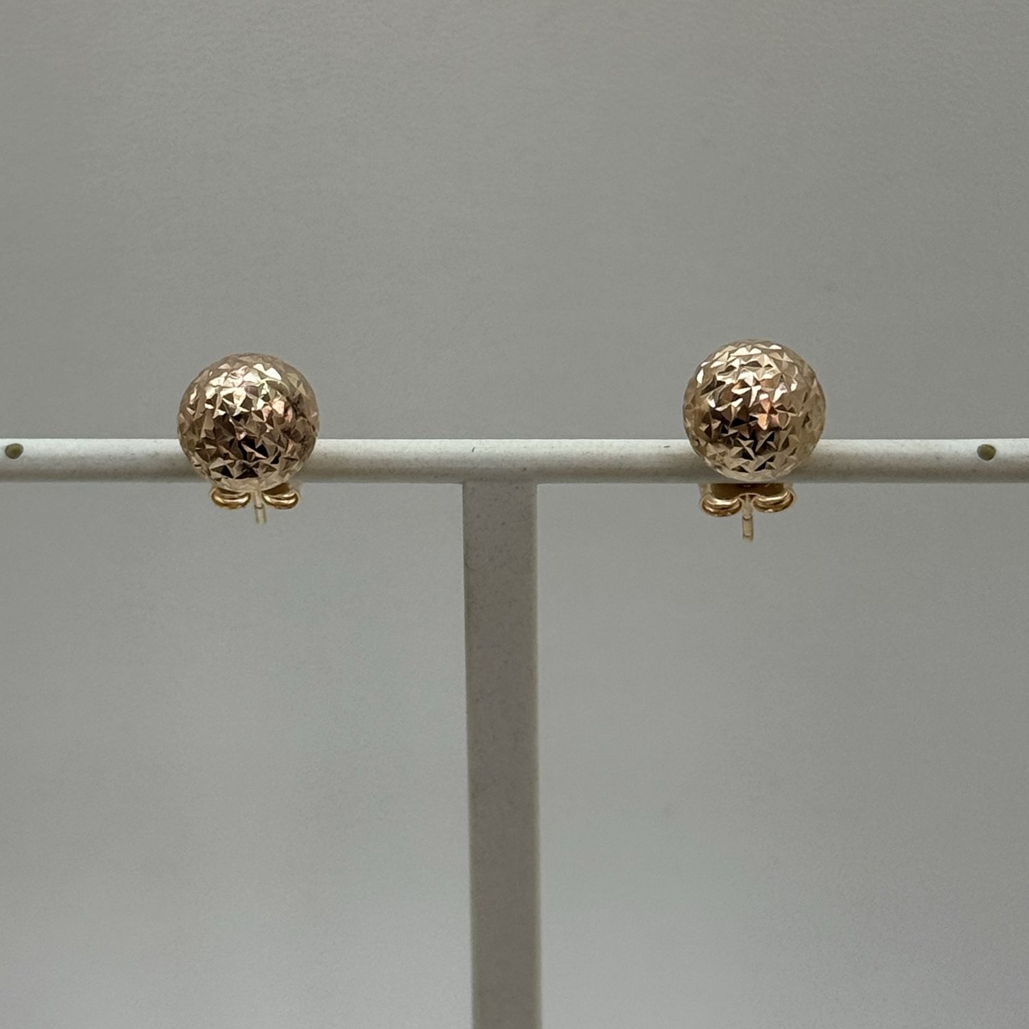 Gold Stud Ball Earrings -large, Material: Rose Gold