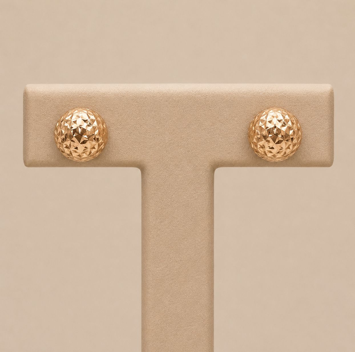 Sparkle Gold Stud Ball Studs-Large (1.5g), Material: Rose Gold