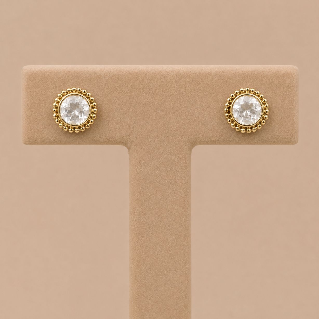 White Topaz Stud Earrings