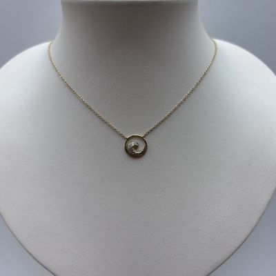 14KY Diamond Wave Pendant Necklace Bassali