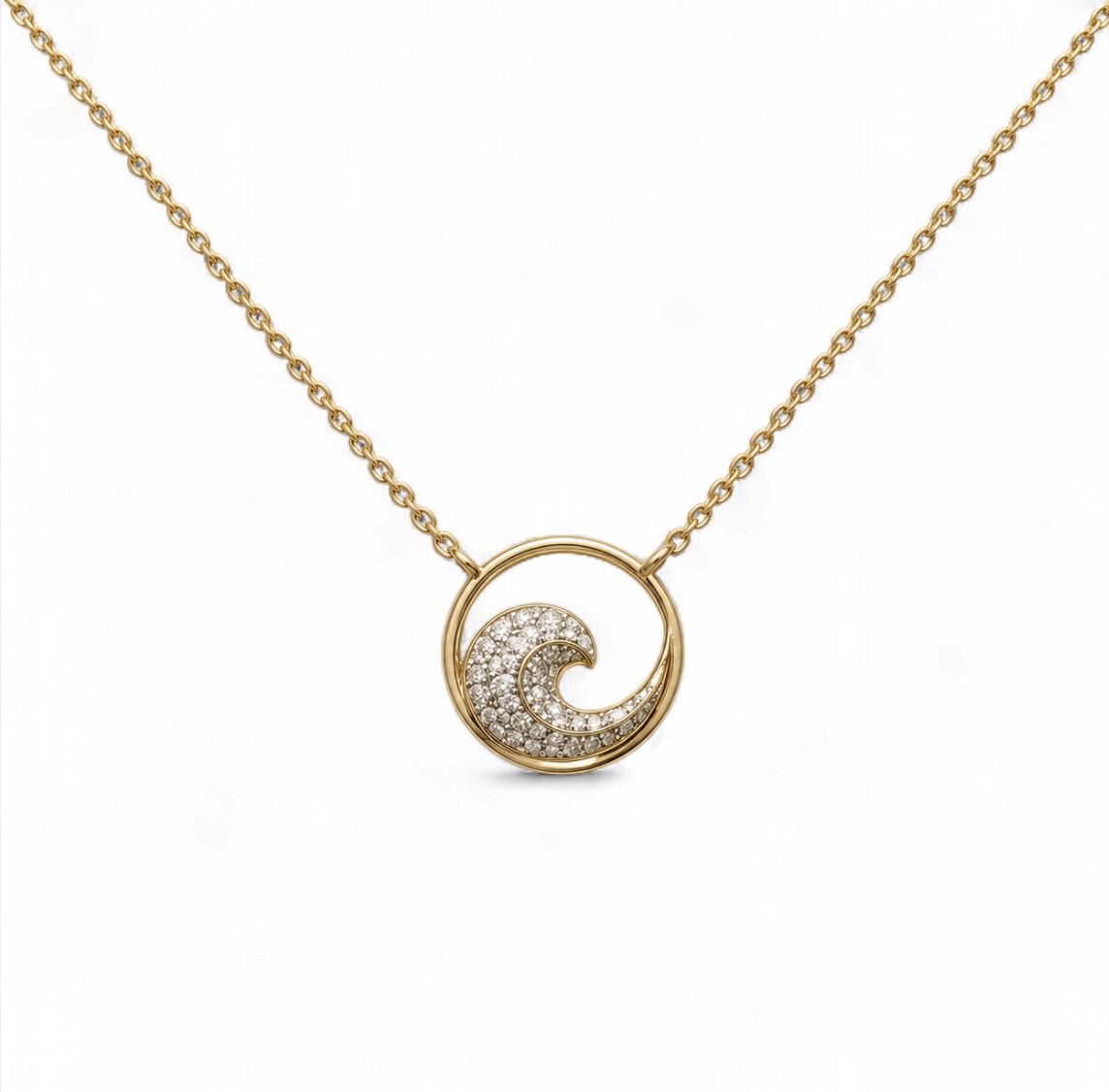 Open Wave Diamond Necklace