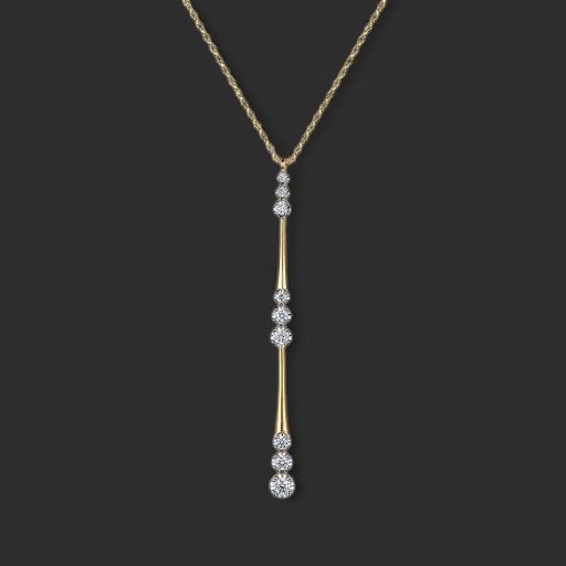 14K Yellow Gold Diamond Drop Pendant