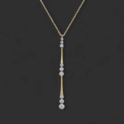 14K Yellow Gold Diamond Drop Pendant