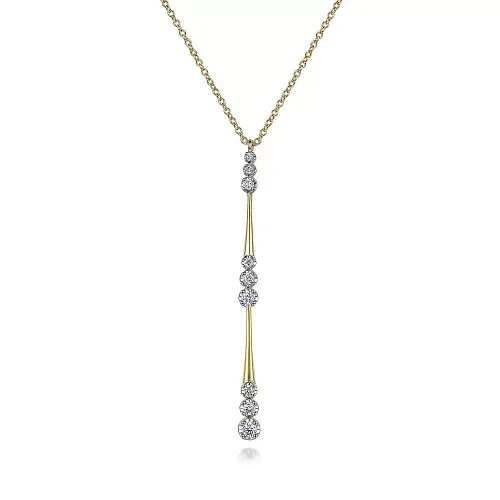 14K Yellow Gold Diamond Drop Pendant