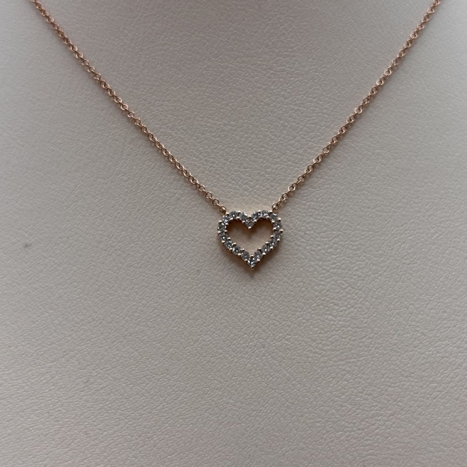 14KT Rose Gold Diamond (0.21ct) Heart Necklace