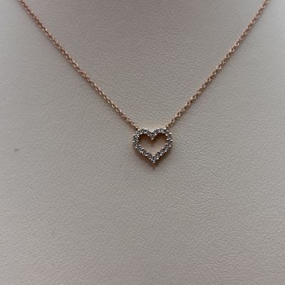14KT Rose Gold Diamond (0.21ct) Heart Necklace
