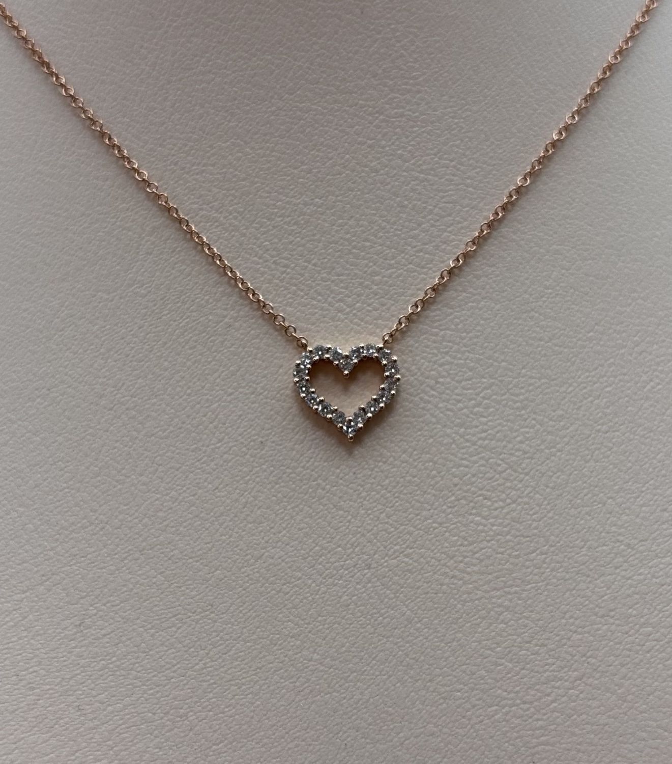 Rose Gold Diamond (0.21ct) Heart Necklace
