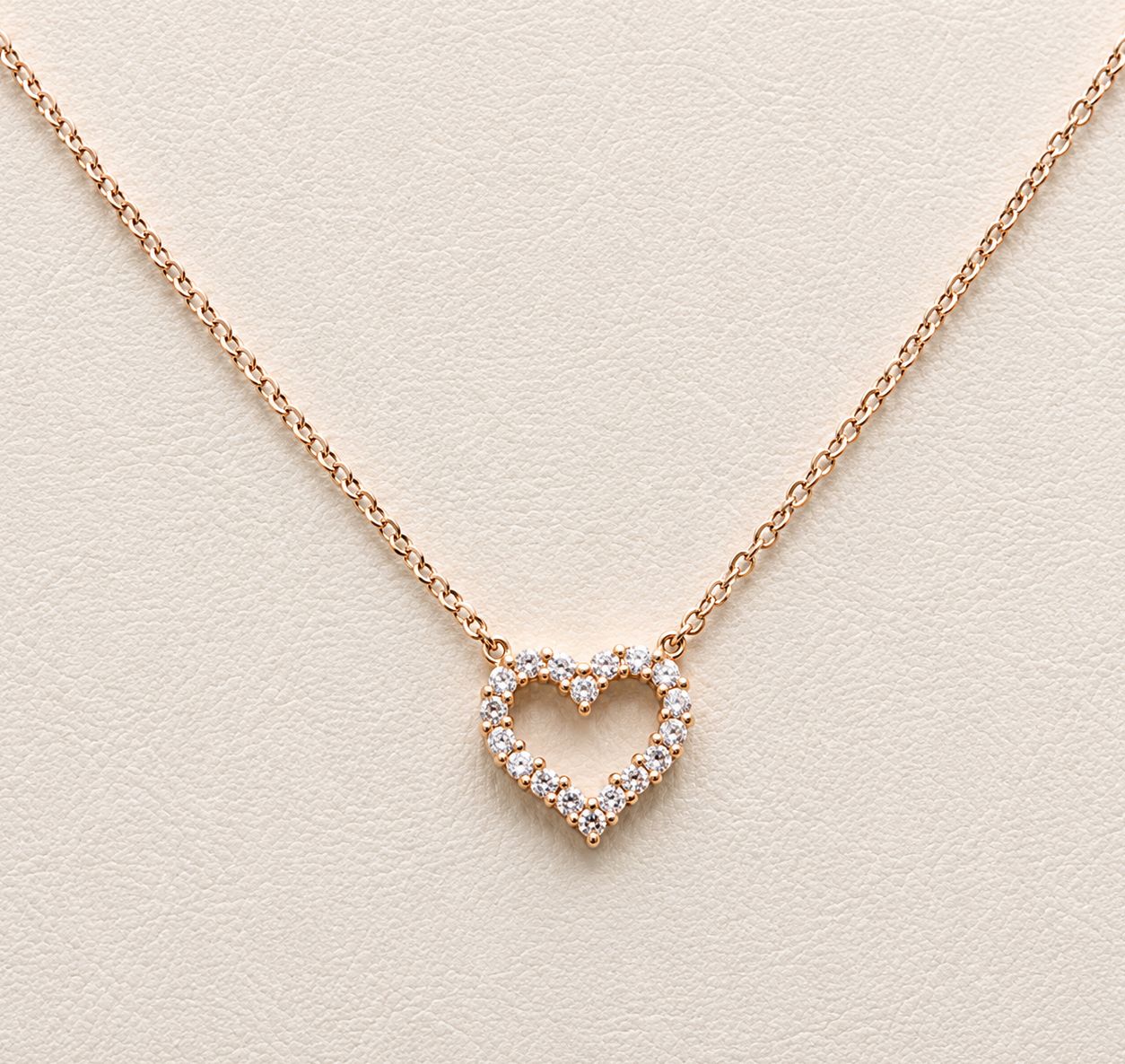 Rose Gold Diamond (0.21ct) Heart Necklace