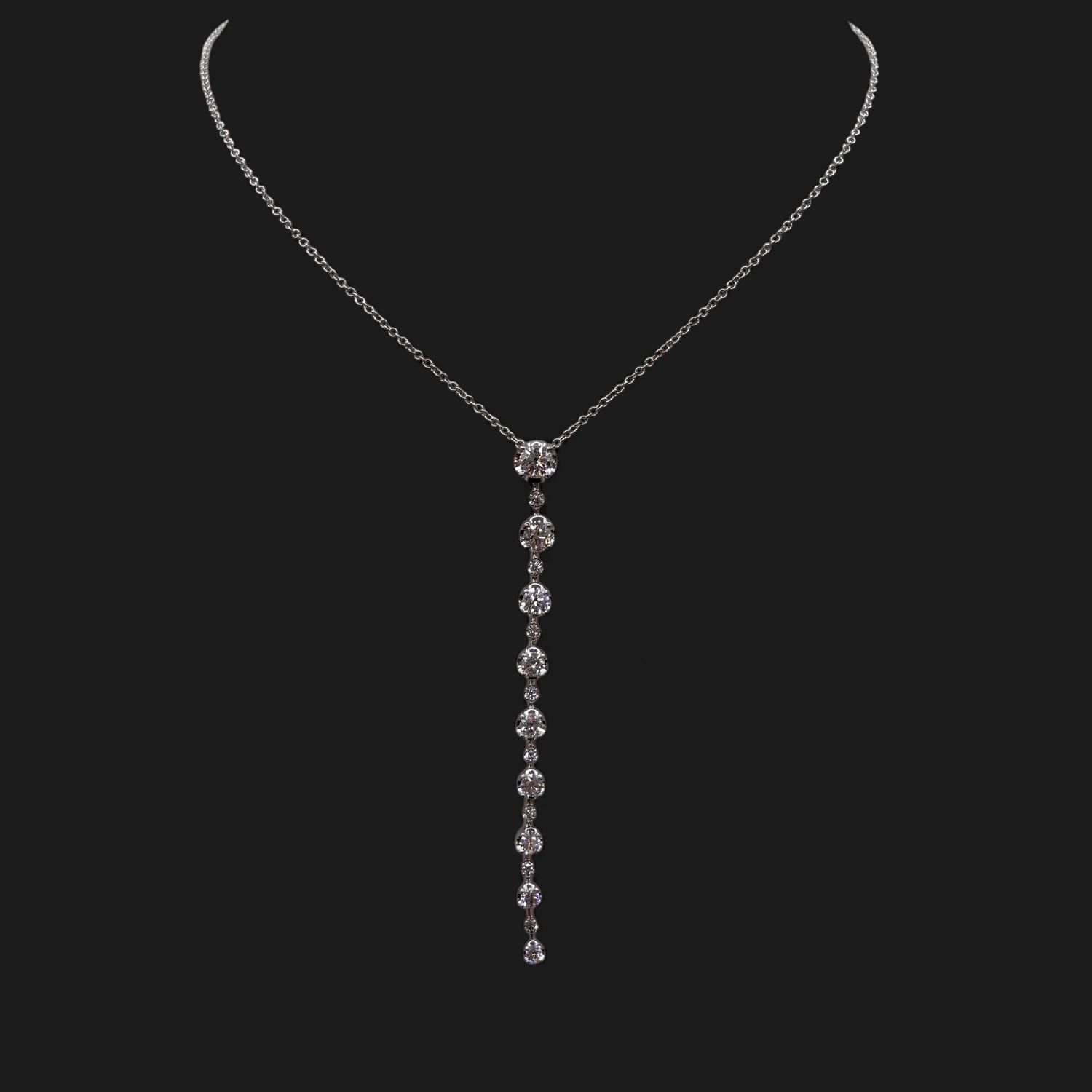 14KW Diamond Vertical Bar Necklace