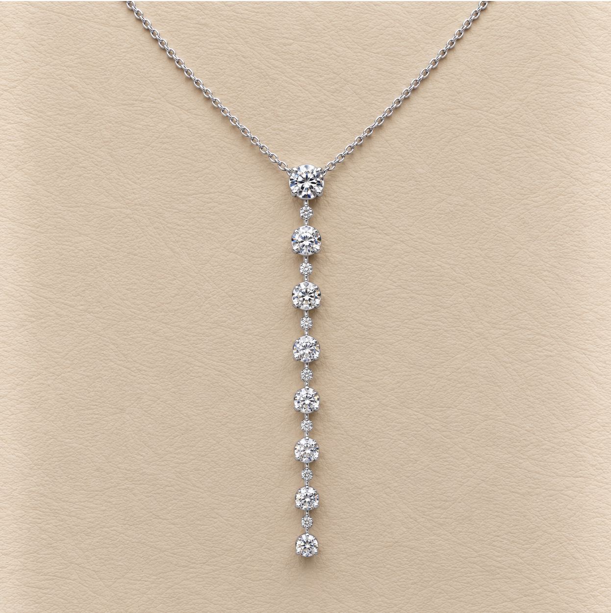 14KW Diamond Vertical Bar Necklace