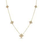Gold Five Flower Pendent Necklace Bassali