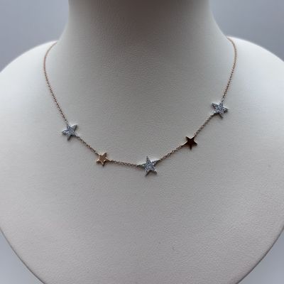 14KRW  Star Dangle Necklace Bassali