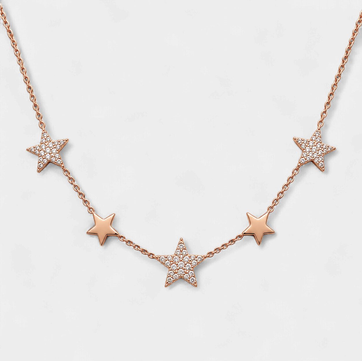 Gold Star Diamond Dangle Necklace