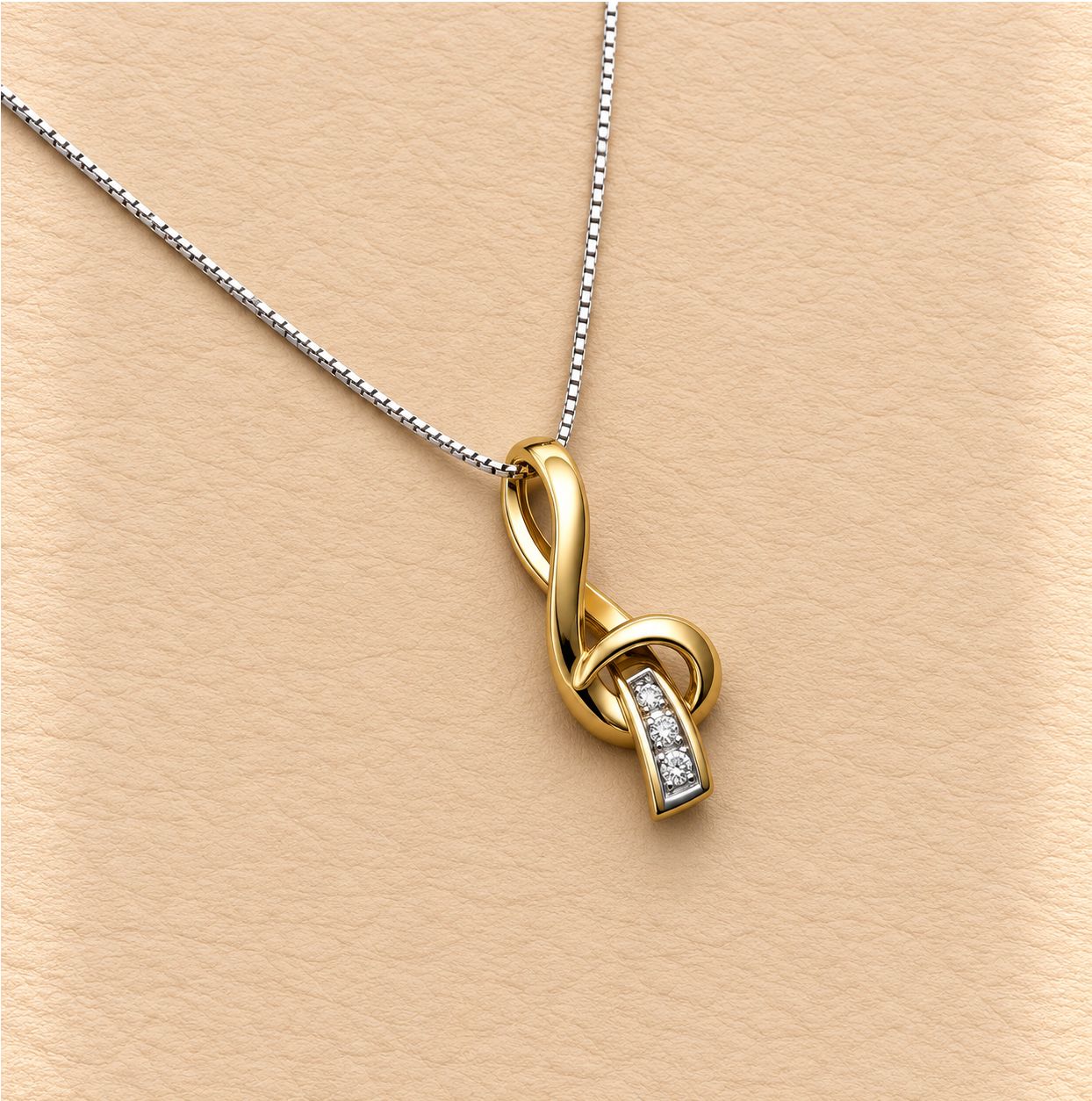 Gold Music Note Diamond Pendant