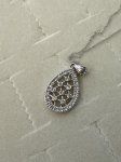 Intricate Tear Drop Diamond Pendant