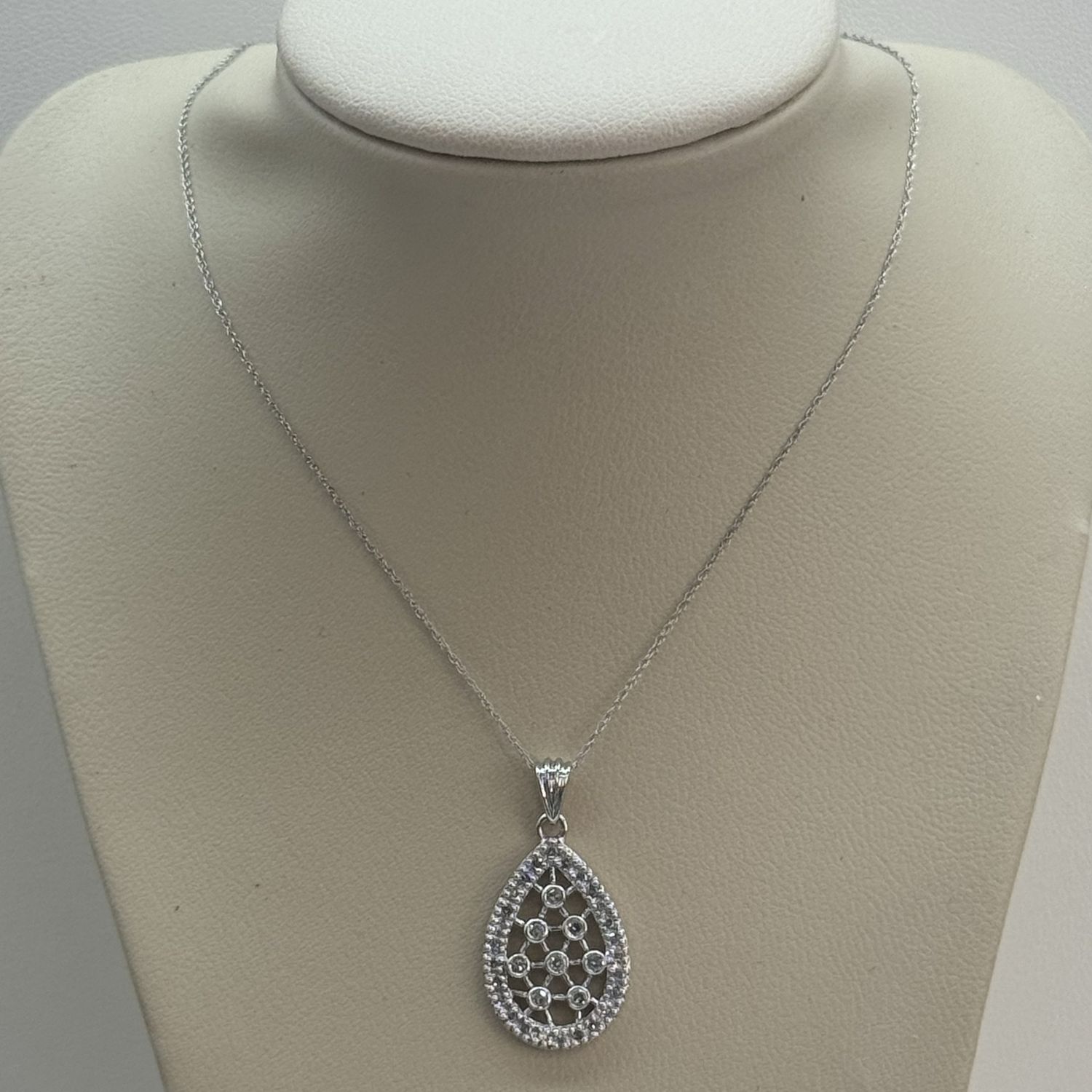 Intricate Tear Drop Diamond Pendant