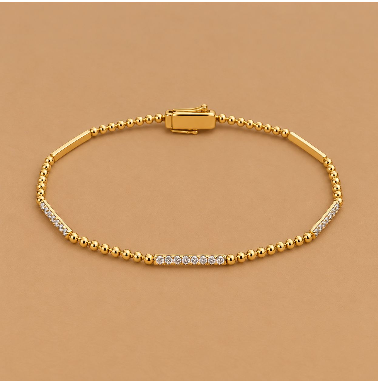 Yellow Gold Diamond Tennis Bracelet-Bujukan