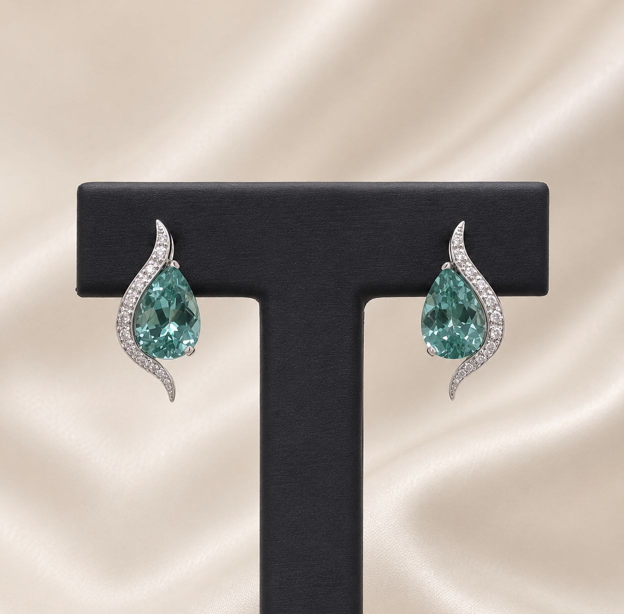 14KW Amethyst Diamond Tear Drop Earrings
