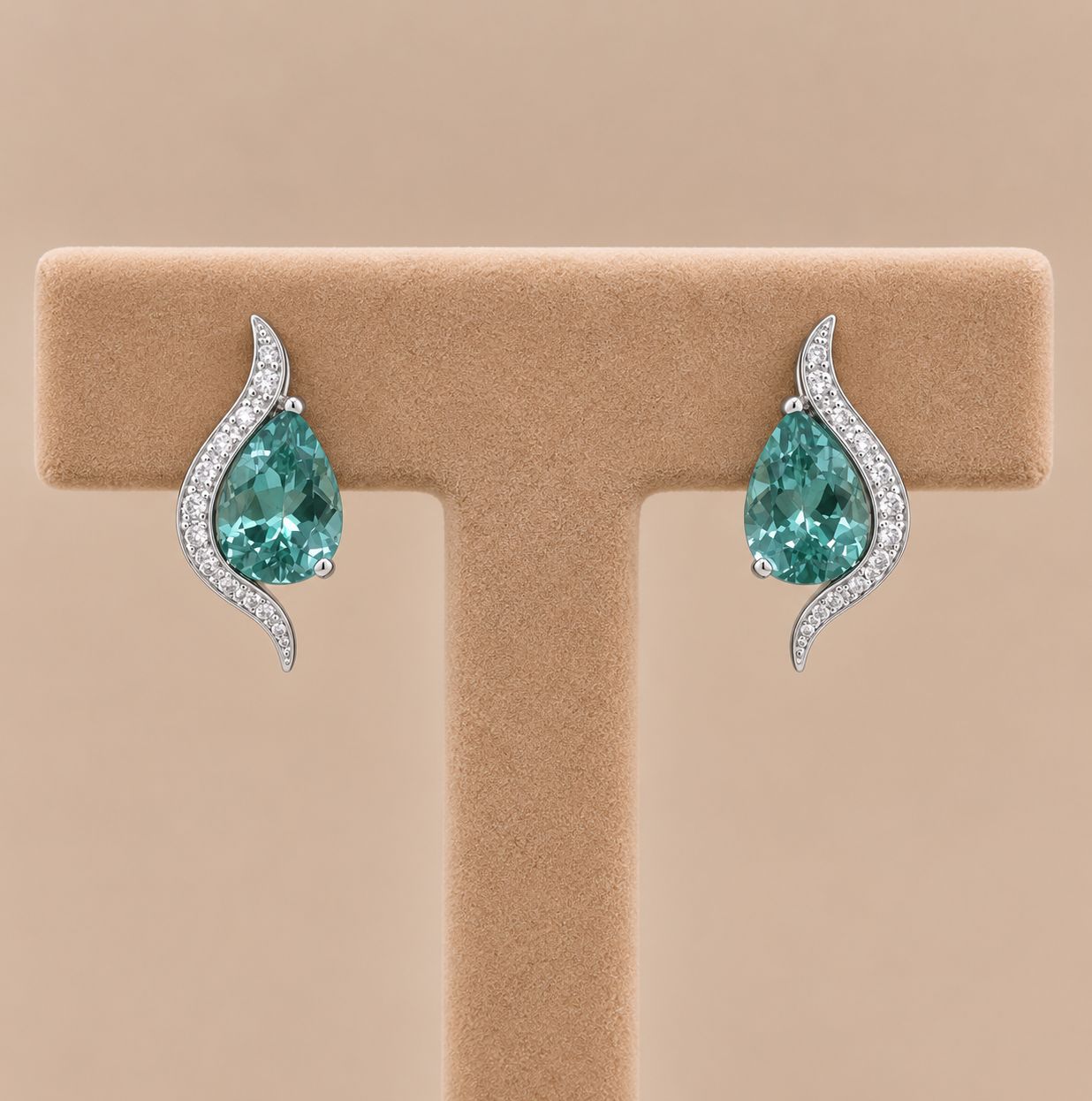 Amethyst Diamond Tear Drop Earrings