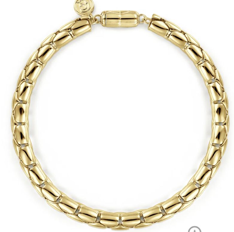 14K Yellow Gold Tubular Bracelet