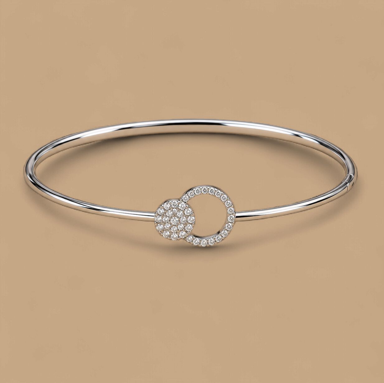 Double Circle Diamond Bangle