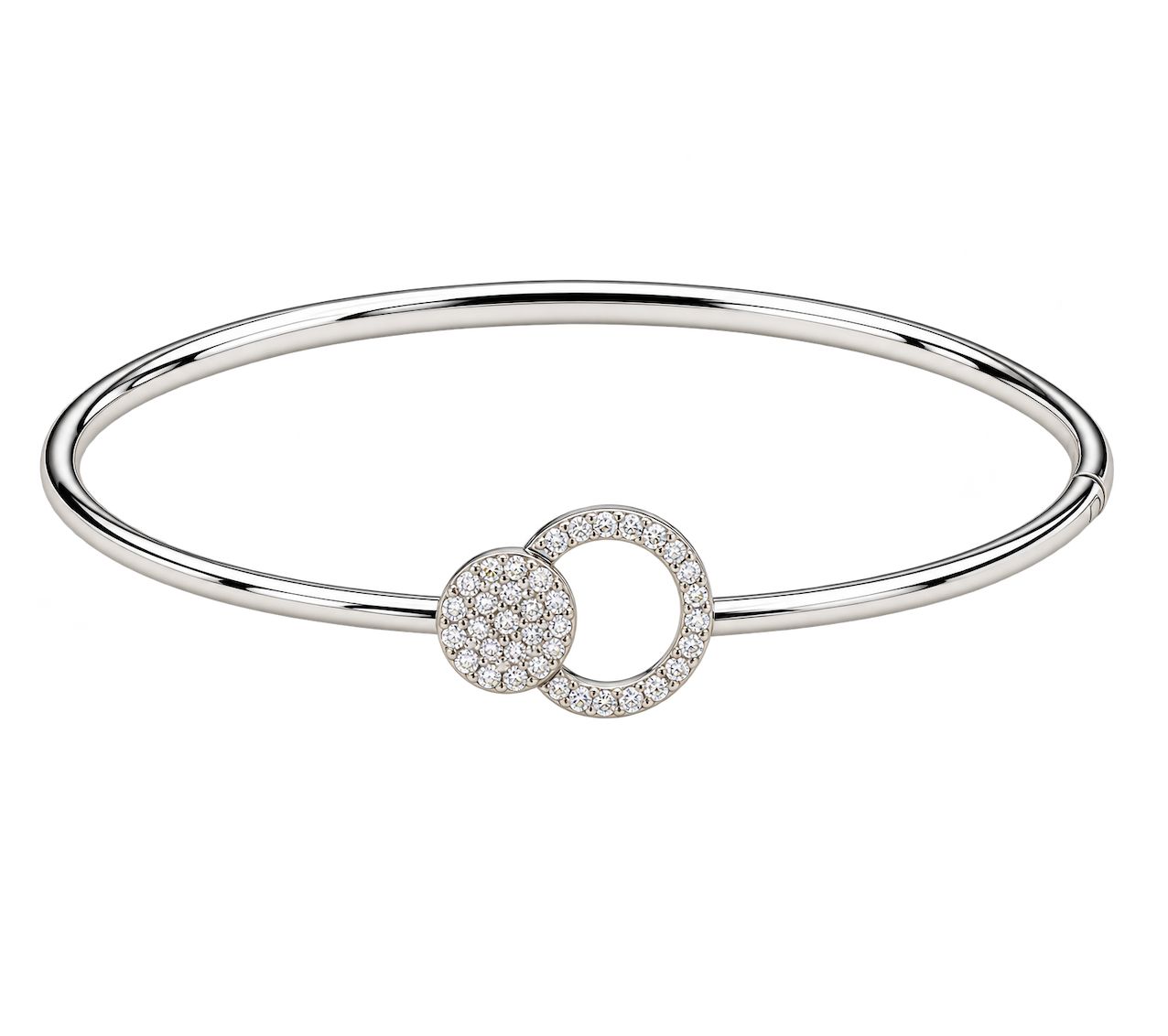 Double Circle Dual-Wear Diamond Bangle