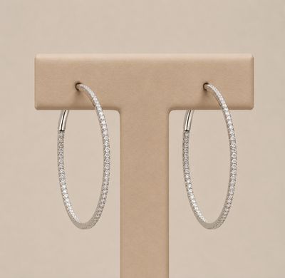 Diamond (0.28ct) Large Hoop Earrings
