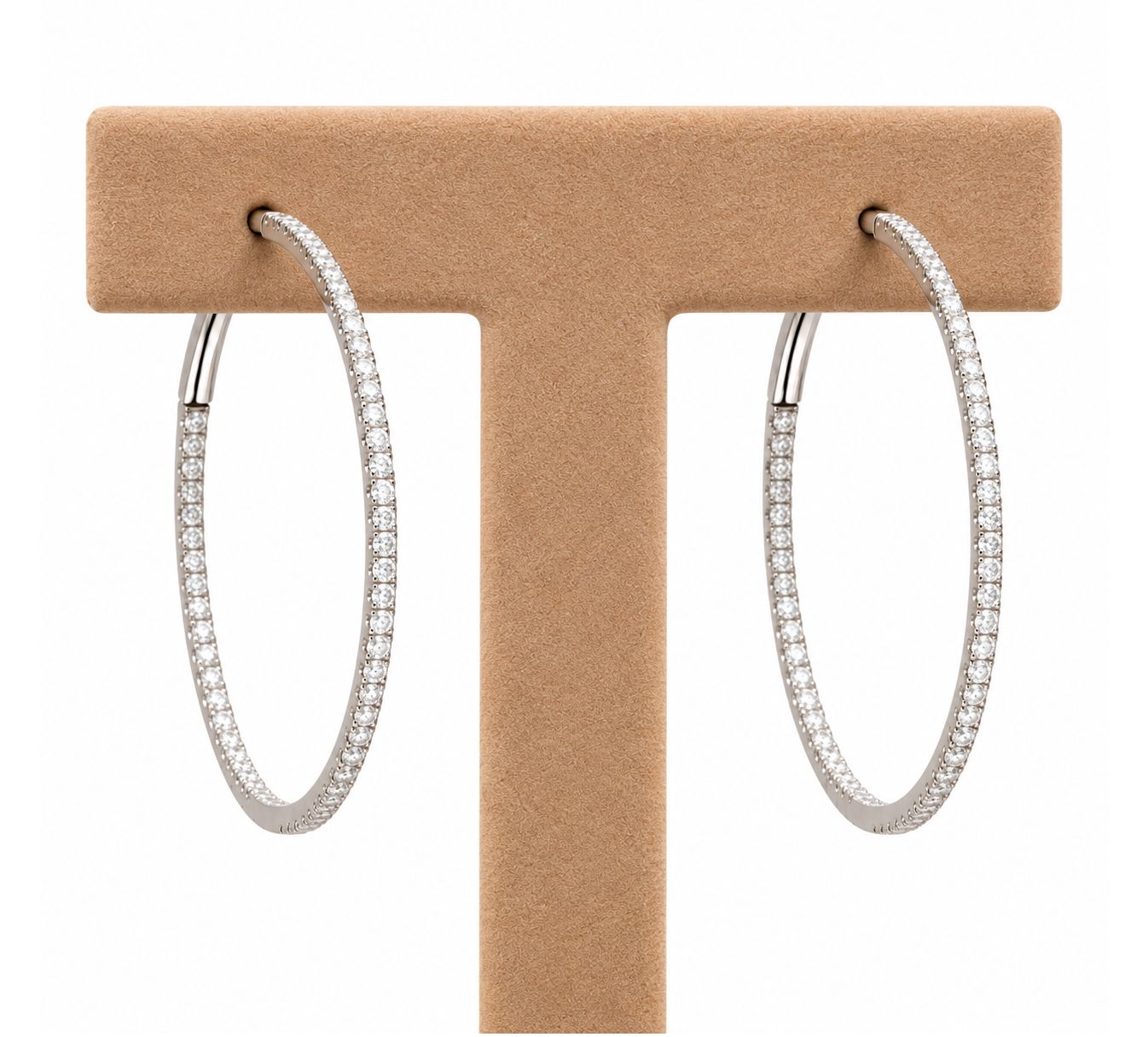 Diamond (0.28ct) Hoop Earrings-Large