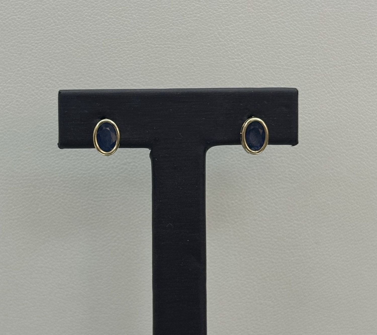14KY Oval Sapphire Stud Earrings