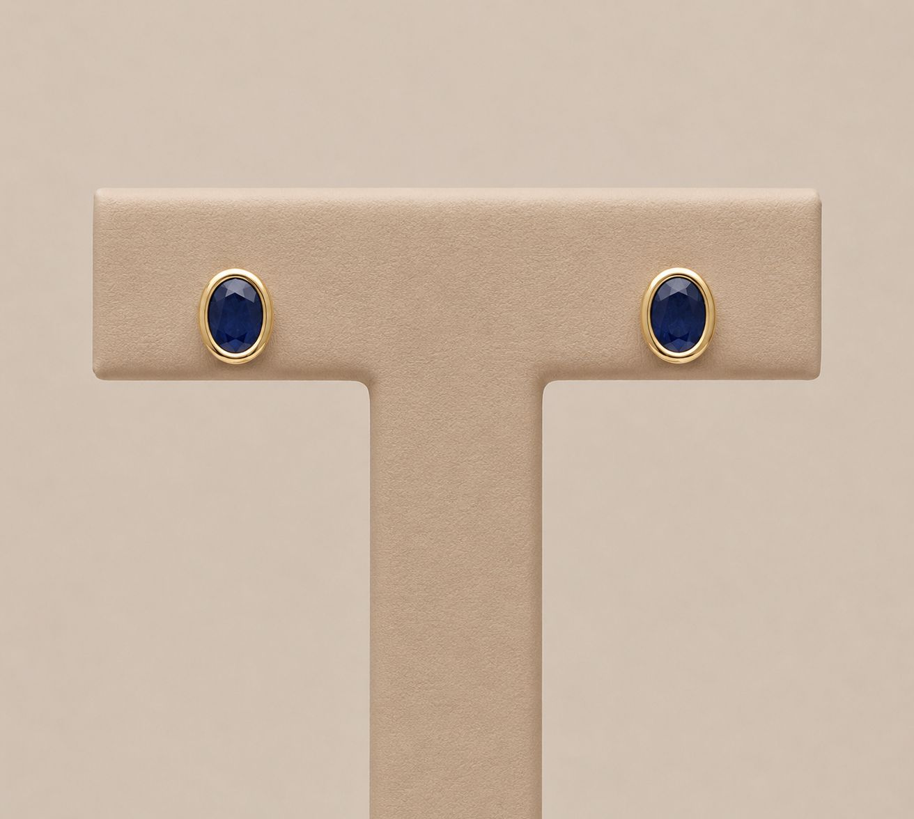 Gold Halo Sapphire Stud Earrings