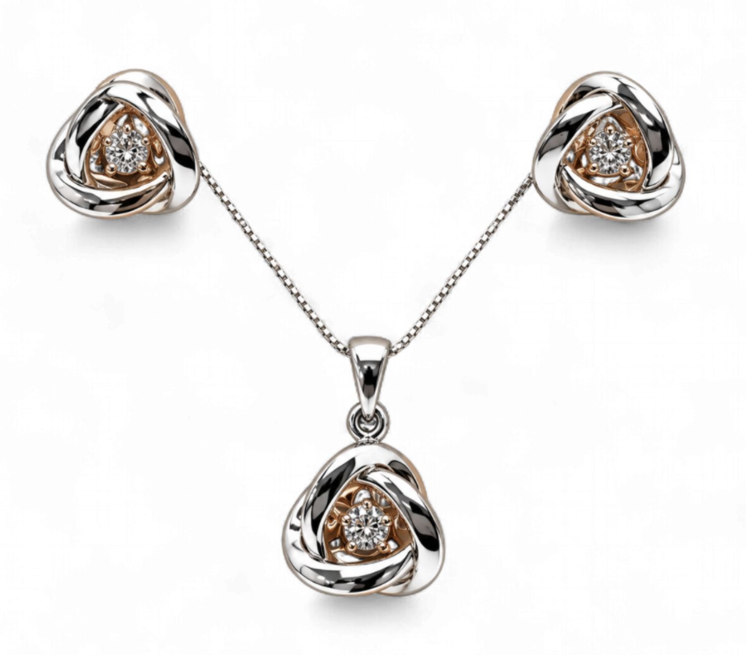 'Fluttering' Intertwined Diamond Earrings