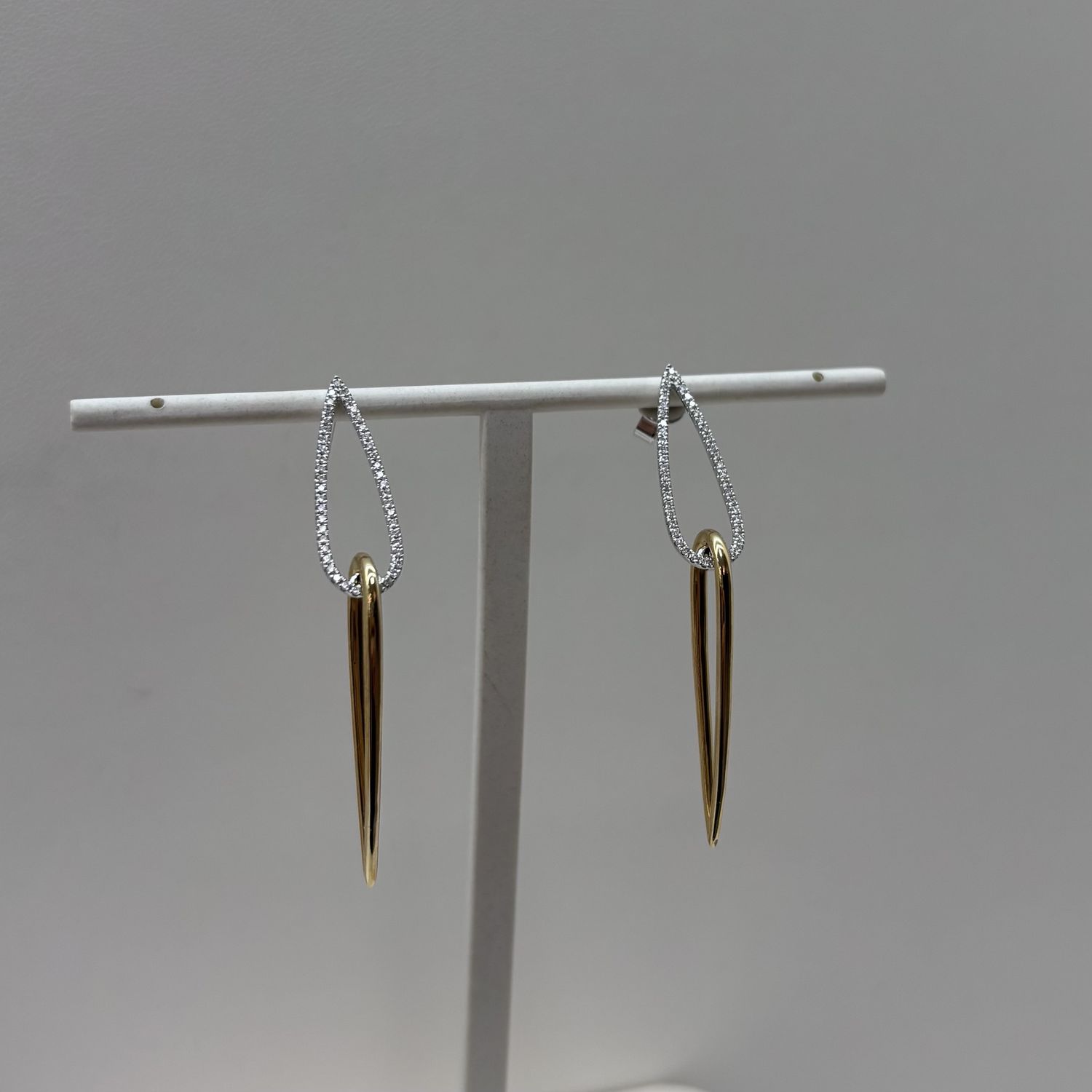 14KYW Two-Tone Drop Earrings Bassali