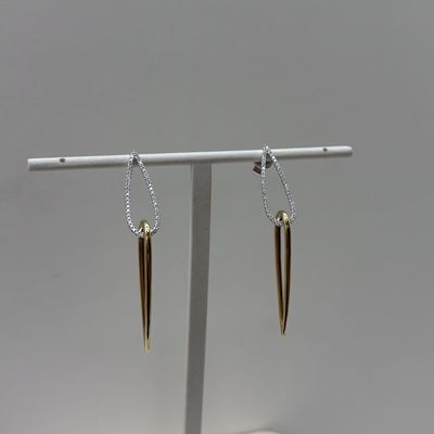 14KYW Two-Tone Drop Earrings Bassali