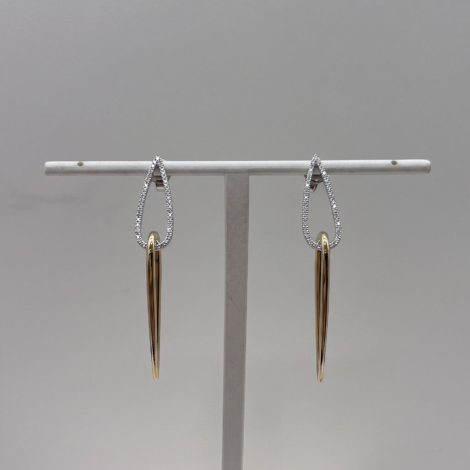 Two-Tone Gold Drop Earrings