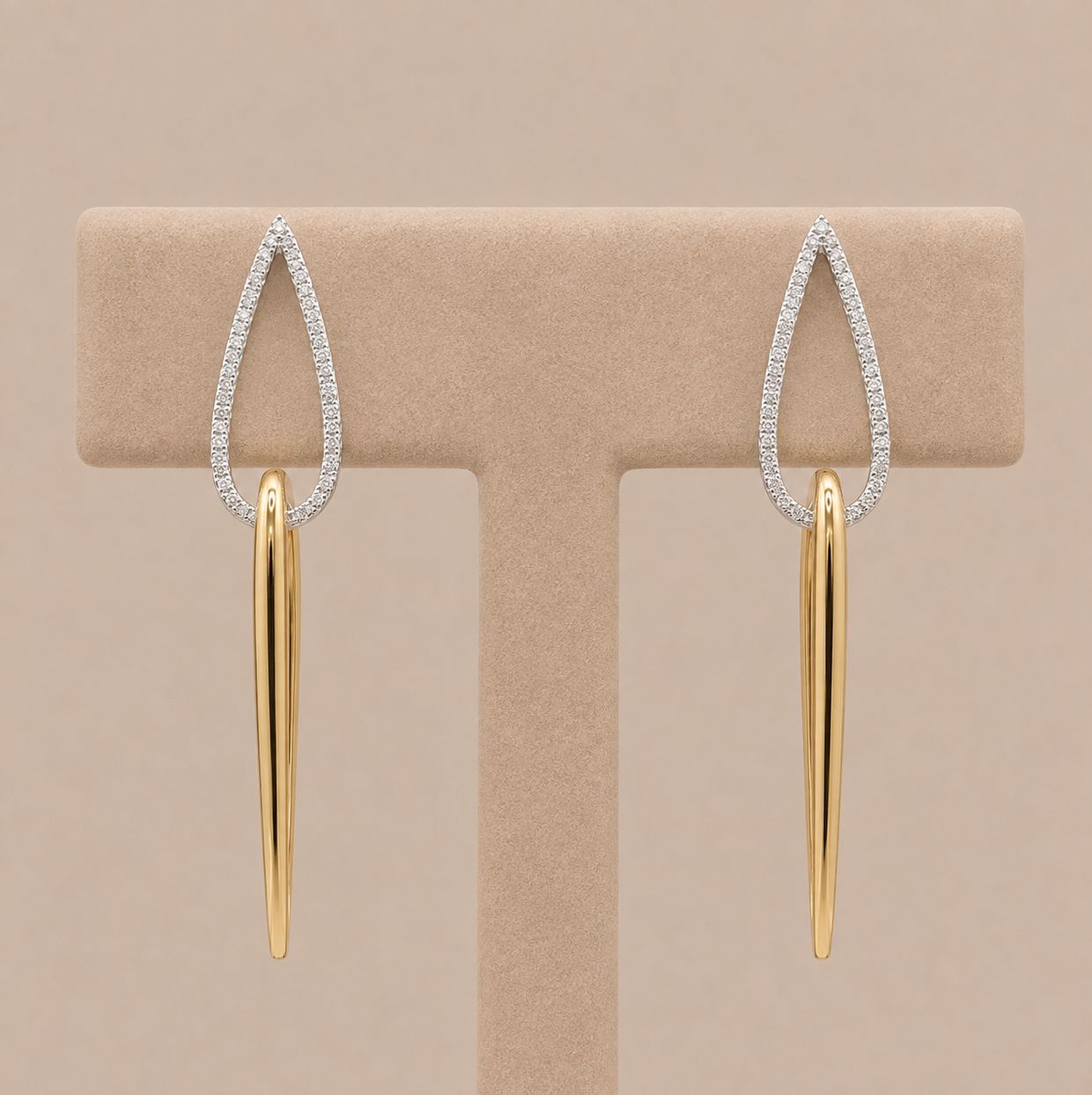 Two-Tone Gold Drop Earrings
