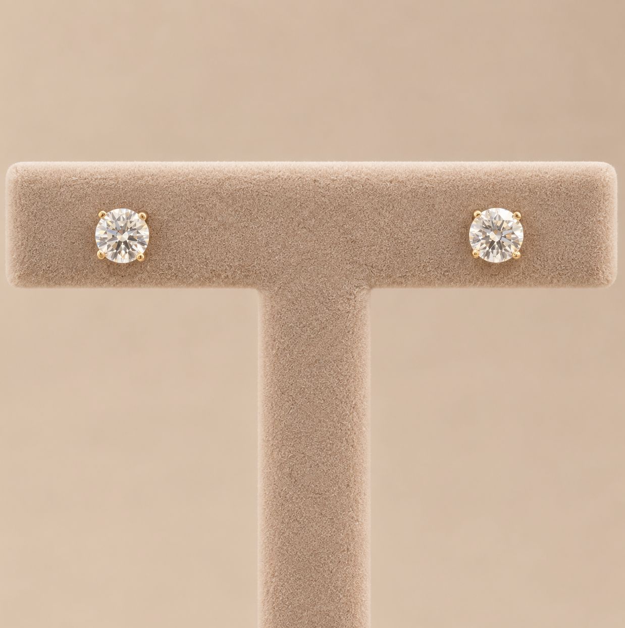 Yellow Gold Diamond Stud Earrings (0.66ct)