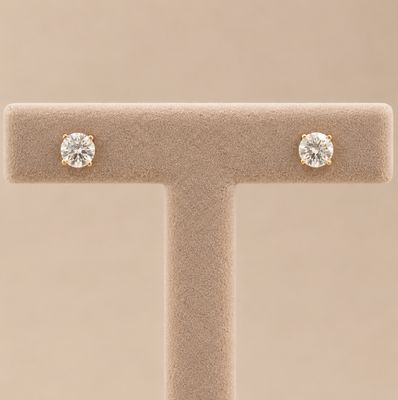 Yellow Gold Diamond Stud Earrings (0.66ct)