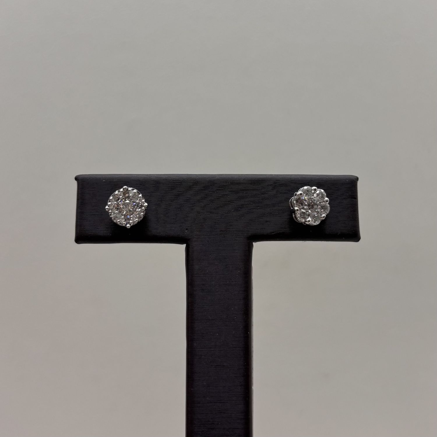 14KW Diamond (0.50tdw) Halo Stud Earrings