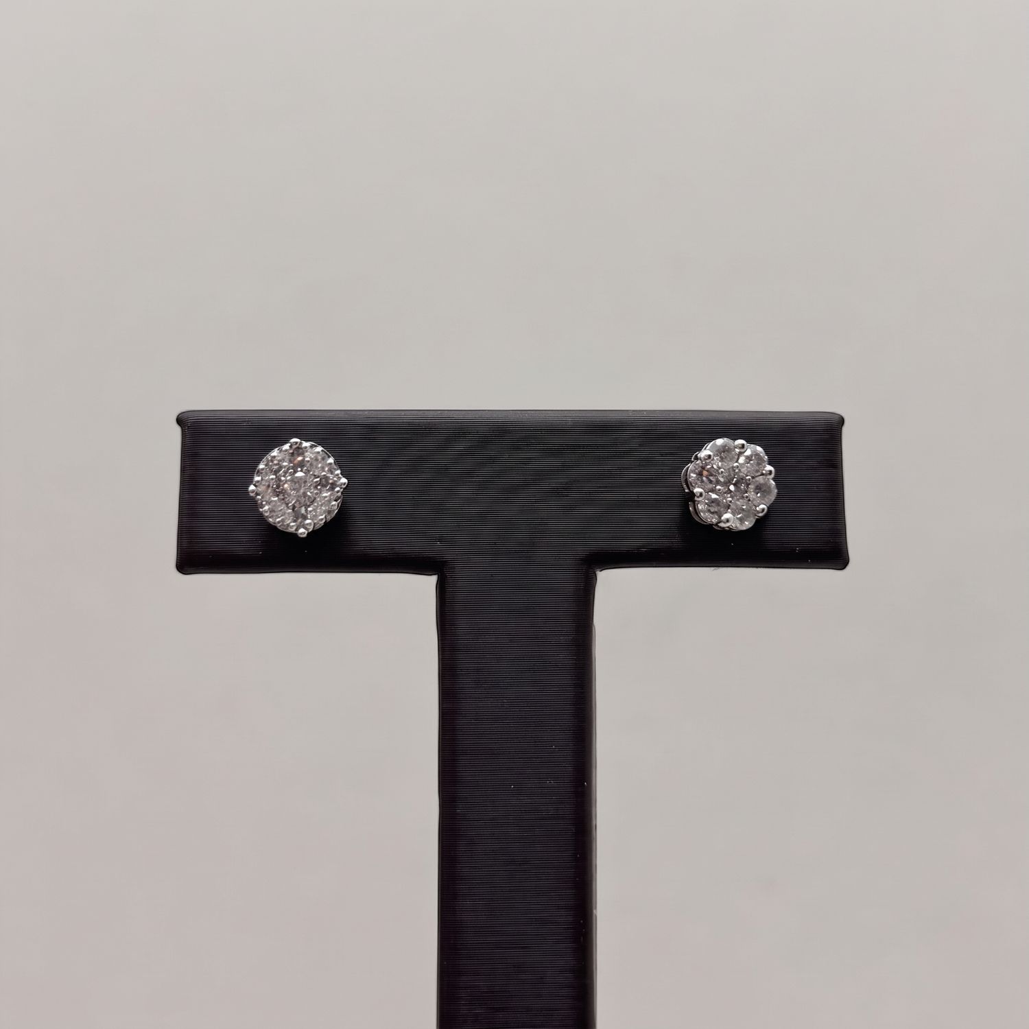 14KW Diamond (0.50tdw) Halo Stud Earrings