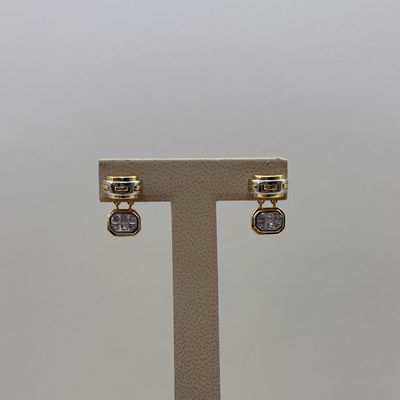 18KY Versatile 2-Tone Finish Earrings