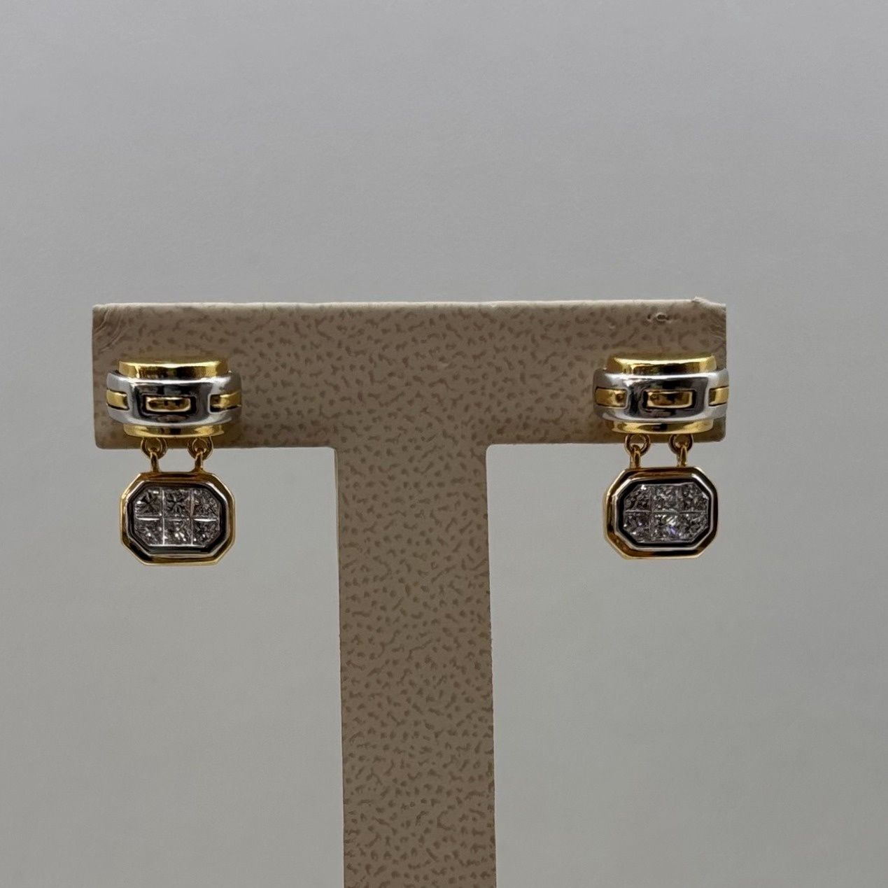 18KY Versatile 2-Tone Finish Earrings
