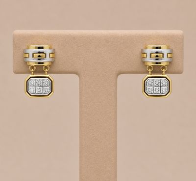 Versatile Two-Tone Mirage Finish Earrings