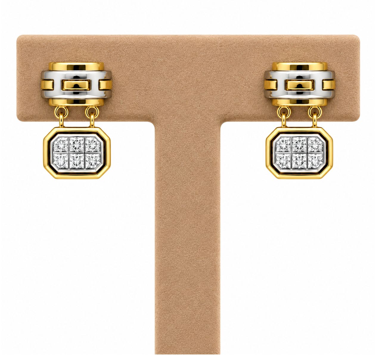 Two-Tone Versatile Mirage Finish Earrings
