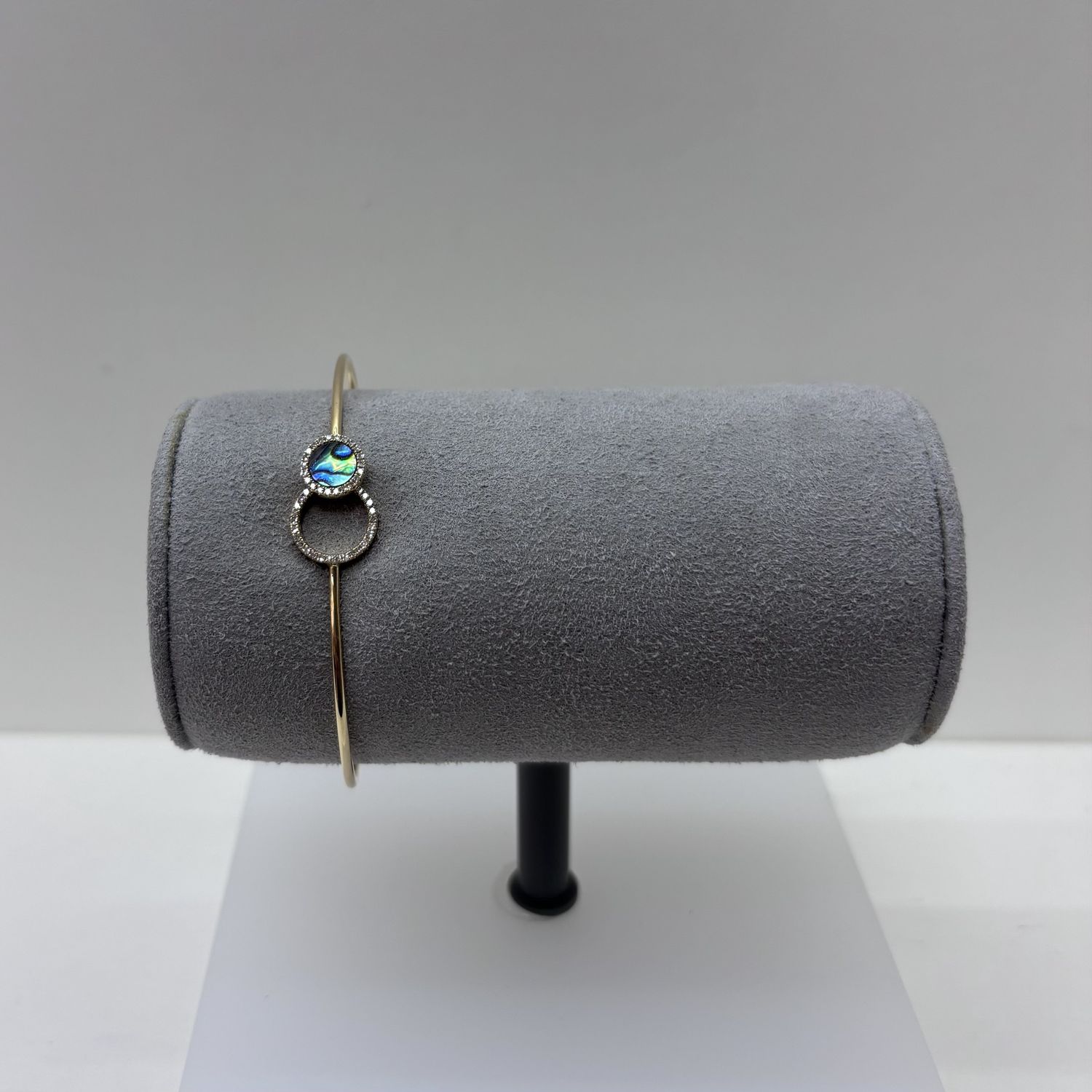 14KY Abalone and Diamond Bangle Bracelet  Bassali