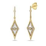 Geometric Diamond Drop Earrings Bassali