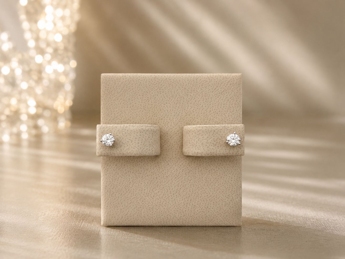 14KW 3-Prong Diamond Stud Earrings