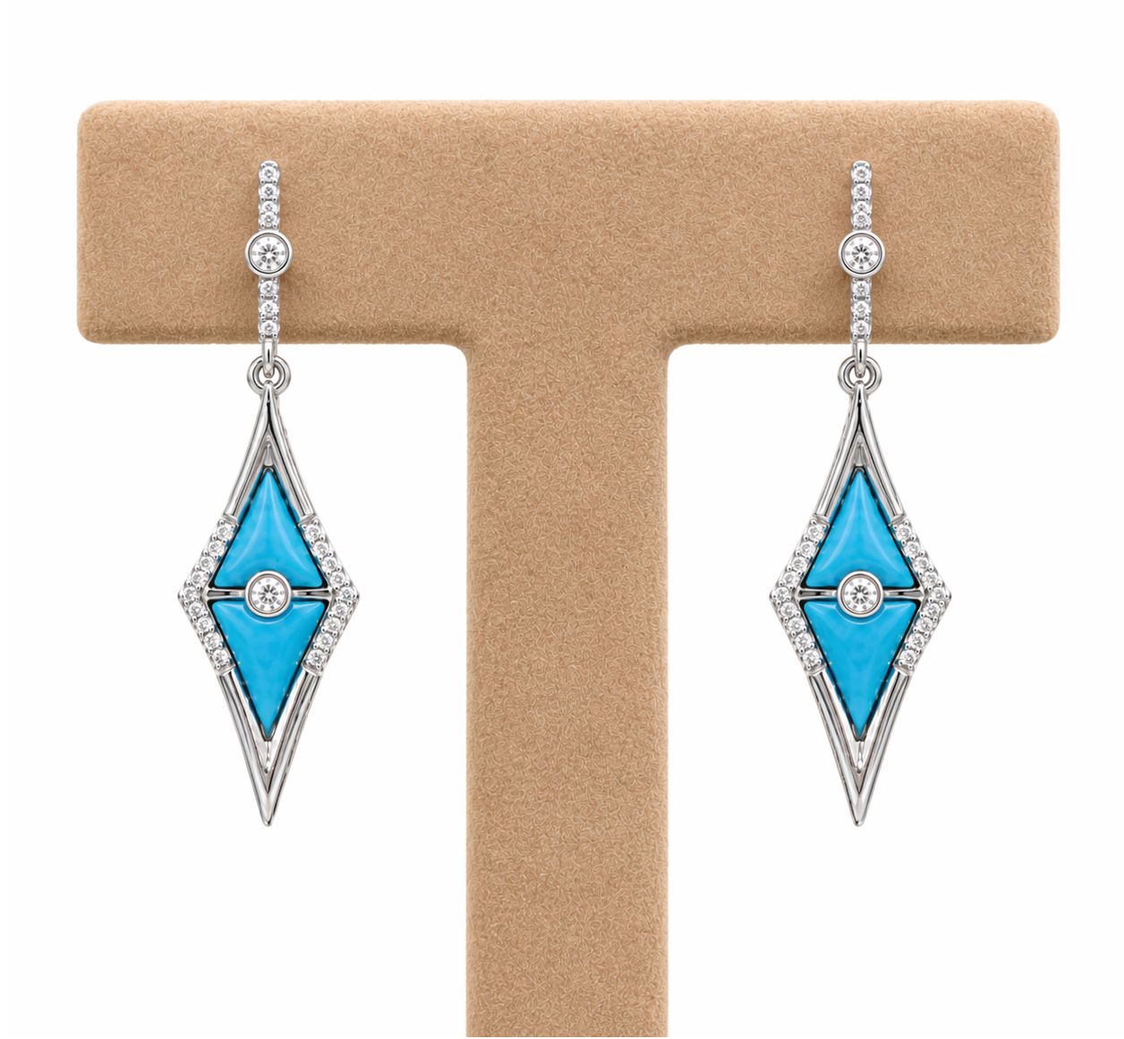 Turquoise Diamond Kite Earrings