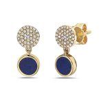 Two-Tone Navy Circle Earrings Bassali