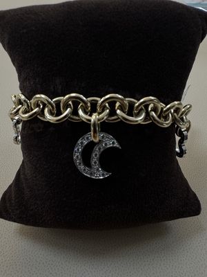 YG CZ Hearts Charm Bracelet